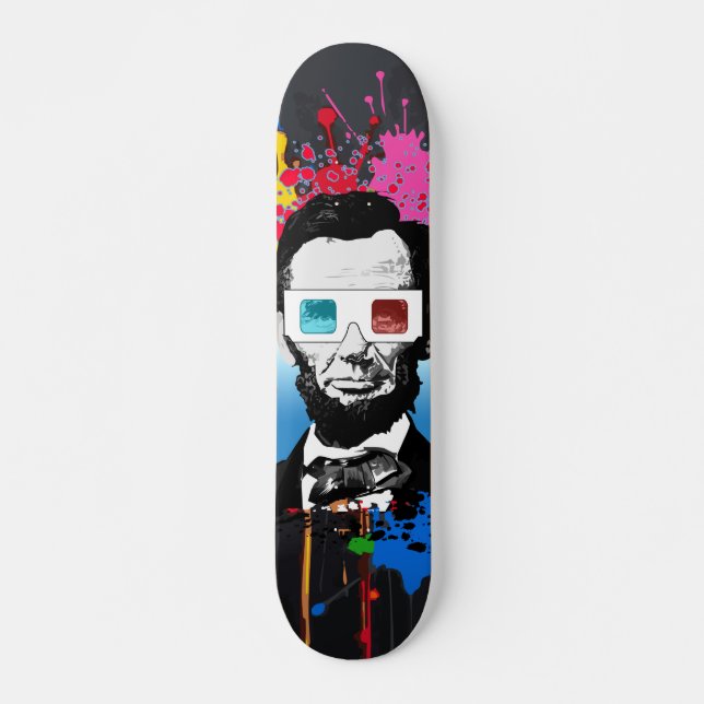 Skate Abraham Lincoln Pop Art Multicolor Street Splatter (Frente)