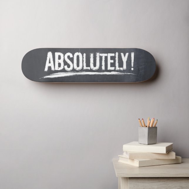 Skate ABSOLUTAMENTE! Tipo de inscrição em relevo preto (Arte de parede (Horz))