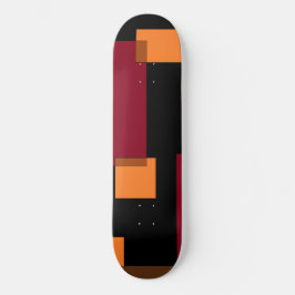 Skate Abstração Geométrica Laranja Vermelho Preto