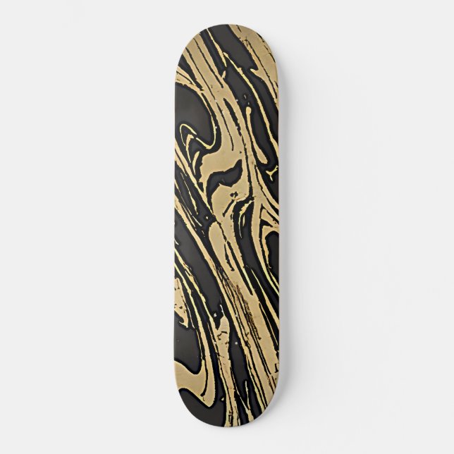 Skate Abstract Fluid Art - Black Marble Effect (Frente)