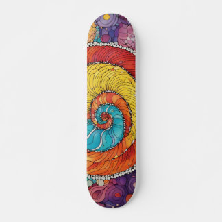Skate Abstraktes Schnecken Muster, multicolor