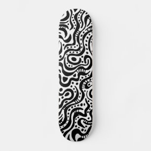 Skate Abstrato 041211v1 - Preto na madeira