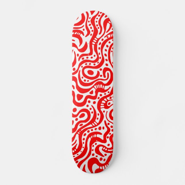 Skate Abstrato 041211v1 - Vermelho em branco (Frente)