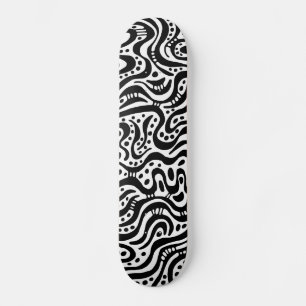 Skate Abstrato 041211v2 - Preto em madeira