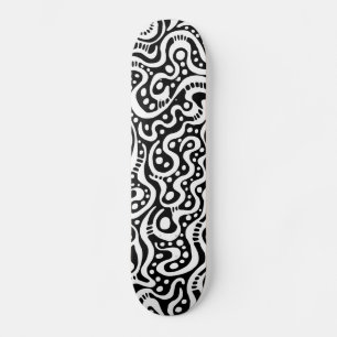 Skate Abstrato 041211v3 - Branco sobre Preto