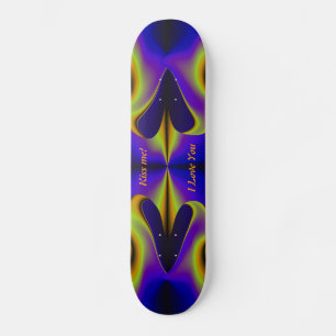 Skate Abstrato 2 Coração Arco-Íris
