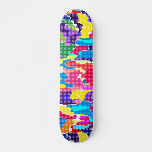 Skate Abstrato brilhante multicolorido (Frente)