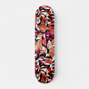 Skate Abstrato cartoon folhas bagas pretas