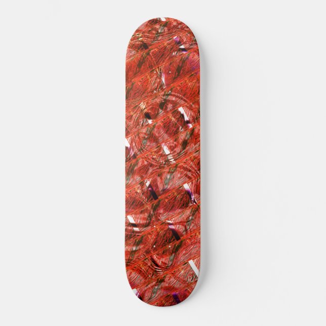 Skate Abstrato claro vermelho com manchas e estilo torto (Frente)