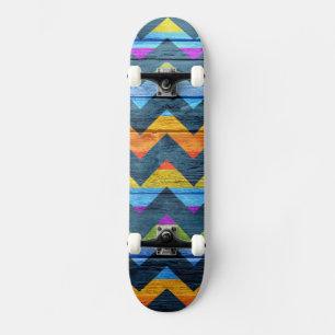 Skate Abstrato colorido da madeira de Chevron