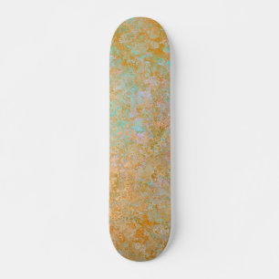 Skate Abstrato de Álcool Patina Azul Dourada e Turquesa