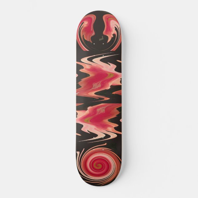 Skate Abstrato de antracite laranja (Frente)