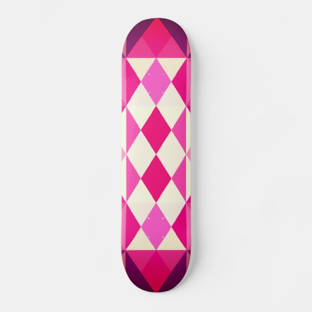 Skate Abstrato de Arte Geométrica Moderna Multicolor (Frente)
