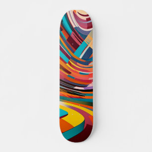 Skate Abstrato de Arte Moderna Geométrica Colorida