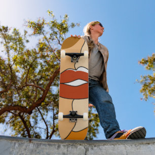 Skate Abstrato de Casal de beijos minimalista Vintage
