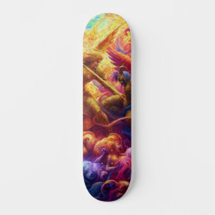 Skate Abstrato de Conflito Celestial Colorida