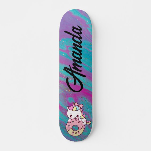 Skate Abstrato de cor Unicorn (Frente)