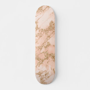 Skate abstrato de mármore rosa dourado