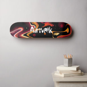 Skate Abstrato de pintura com gravidade zero em laranja 