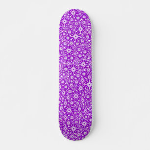 Skate Abstrato de roda de estrelas - roxo em branco