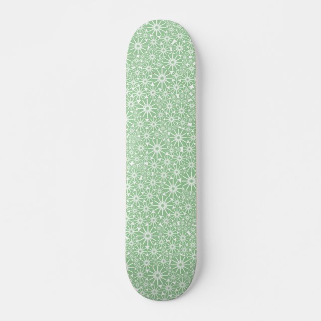 Skate Abstrato de roda estelar - Verde esmaecido em bran (Frente)