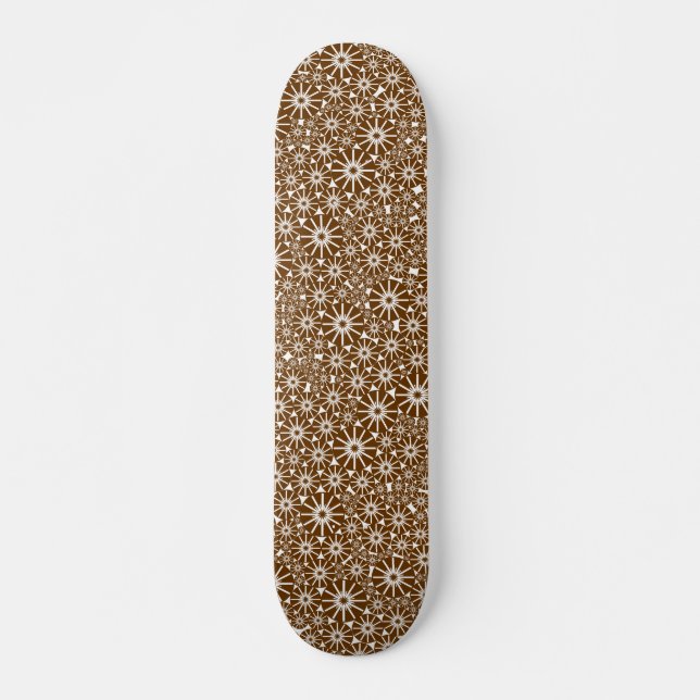 Skate Abstrato de roda-estrela - Noz na madeira (Frente)