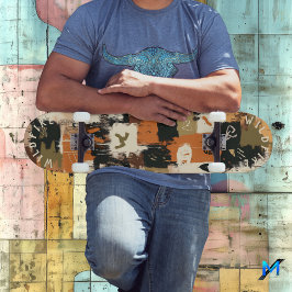 Skate Abstrato de tons de Terra com Motifs de Grafite Ur