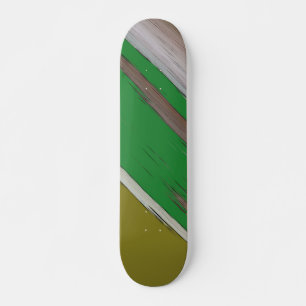 Skate Abstrato Diagonal Verde E Marrom