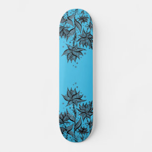 Skate abstrato do azul de Lineart da flor