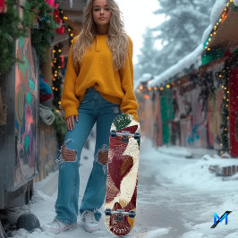 Skate Abstrato elegante com formas orgânicas e tons prof