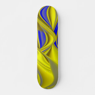 Skate Abstrato em dourado-gelb blau