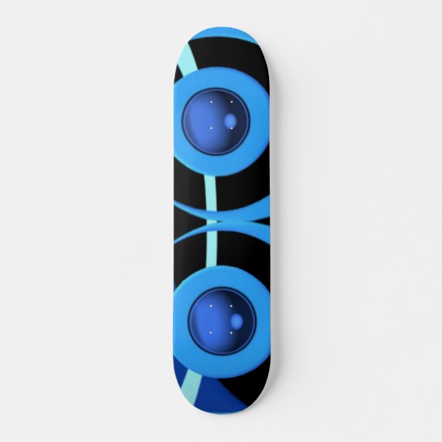 Skate Abstrato em terras azuis e pretos. (Frente)