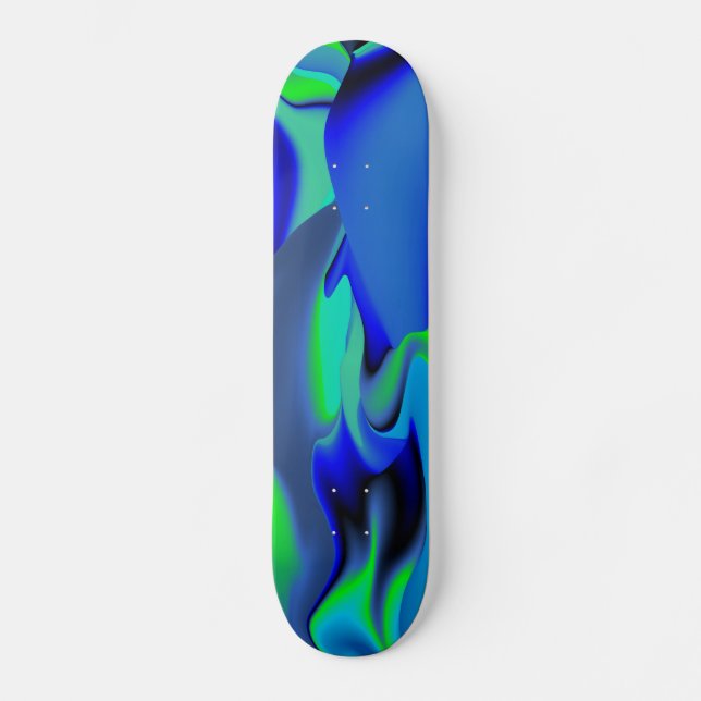 Skate Abstrato em verde e azul (Frente)