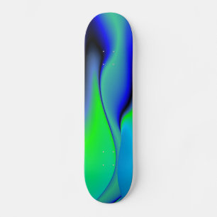 Skate Abstrato em verde e azul