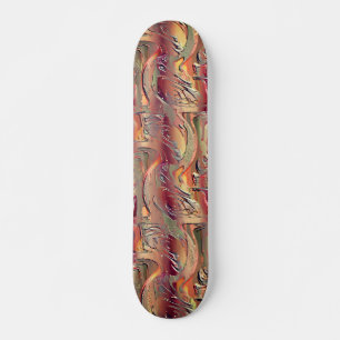 Skate Abstrato entalhado em salmão e gradiente vermelho