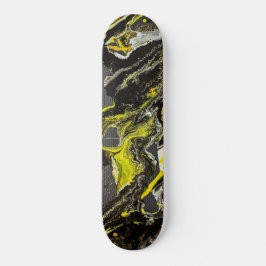 Skate Abstrato Expressionismo Preto e Amarelo