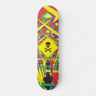 Skate abstrato forma crânio e ossos