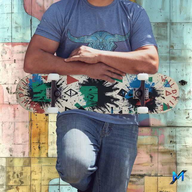 Skate Abstrato Geométrico com placas de Grafite Negrito (Criador carregado)