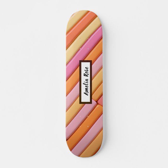 Skate Abstrato Geométrico Pastel Personalizado (Frente)
