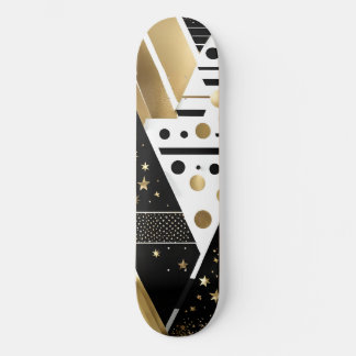 skate abstrato gold e black triangs