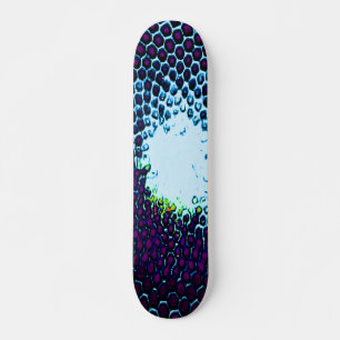 Skate Abstrato Honeycomb Design azul e roxo