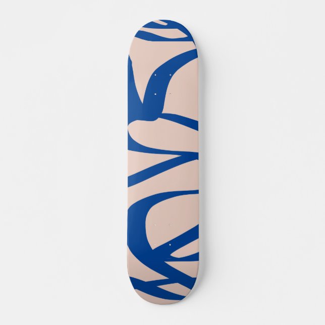 Skate Abstrato Line Blue and Beige (Frente)