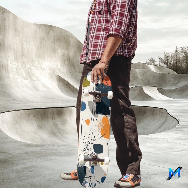 Skate Abstrato Minimalista - Geométrico do Tom da Terra (Criador carregado)