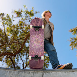 Skate Abstrato Modern Floral Arte Fractal Cores de Berry