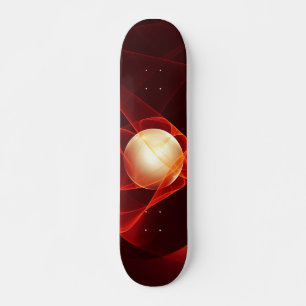 Skate Abstrato Modern Red Cream Fantasy Arte Fractal
