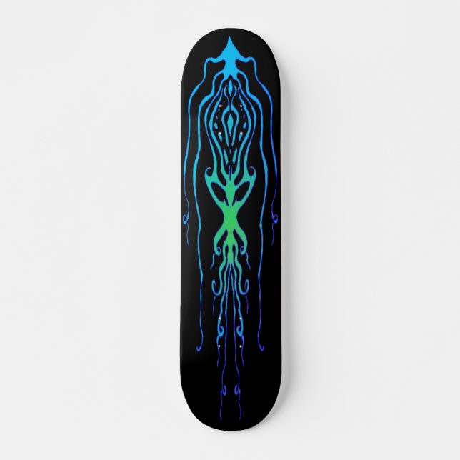 Skate Abstrato Octopus - Design de Tatuagem de Lula Trib (Frente)