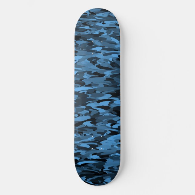 Skate Abstrato - Padrão Azul Preto (Frente)