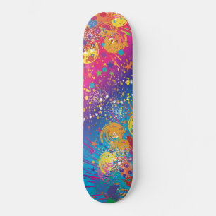 Skate Abstrato Paint Splatter colorido