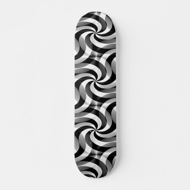 Skate Abstrato Pattern ARTs - espirros preto e branco pe (Frente)