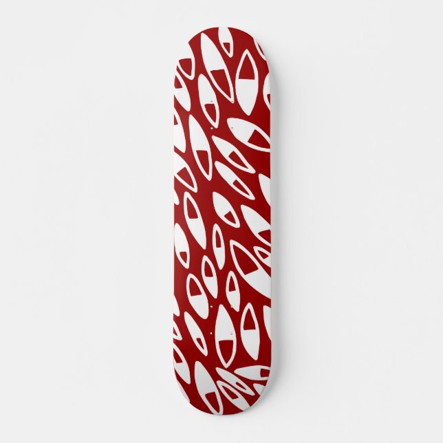 Skate Abstrato Petais - Branco em Maroon (Frente)